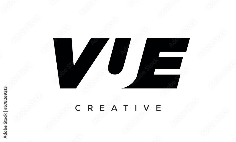 VUE letters negative space logo design. creative typography monogram vector