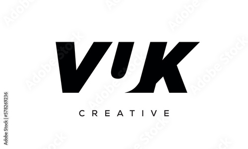VUK letters negative space logo design. creative typography monogram vector