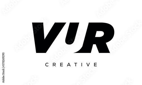 VUR letters negative space logo design. creative typography monogram vector