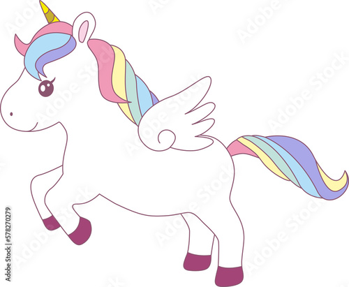 The lovely Unicorn with rainbow hair