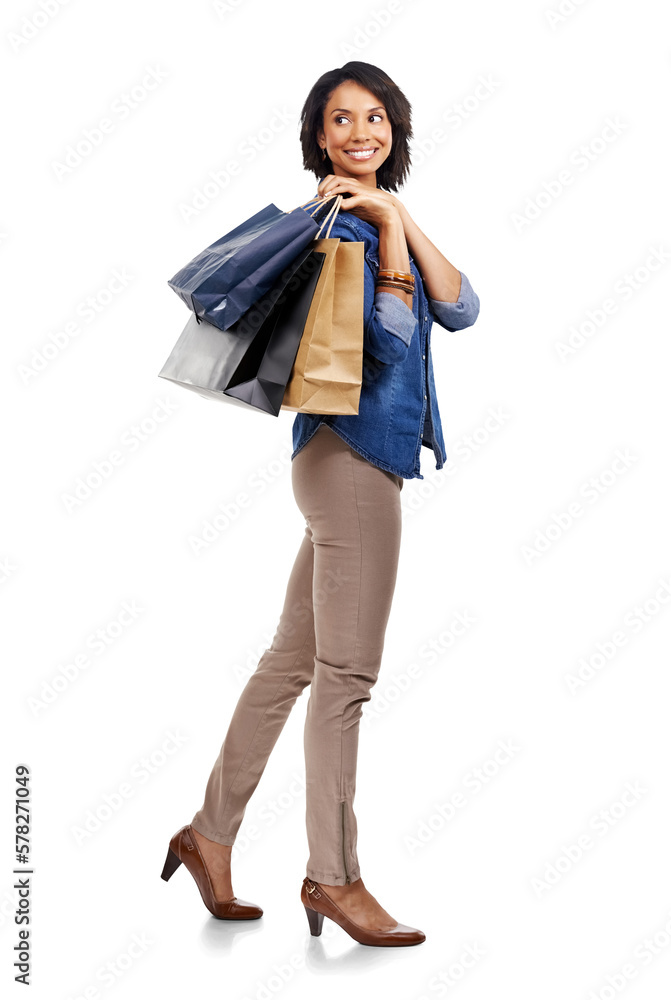 With an attractive marketing deal, promotional offer, or substantial discount on fashionable clothes, a cheerful black entrepreneur is holding a shopping bag isolated on PNG background. With an attractive marketing deal, promotional offer, or substantial discount on fashionable clothes, a cheerful black entrepreneur is holding a shopping bag isolated on PNG background.