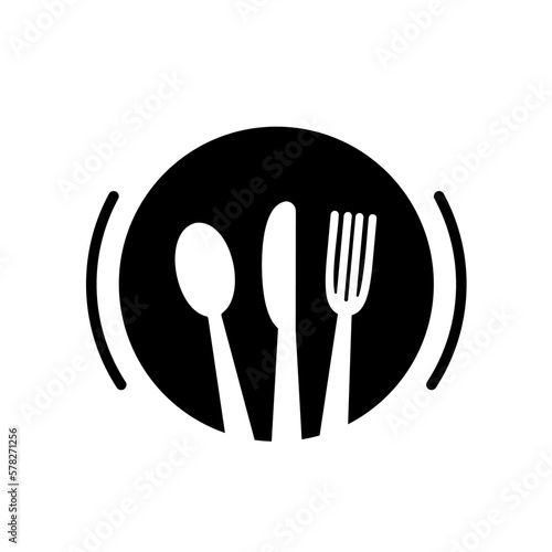 Knife, fork and spoon icon illustration