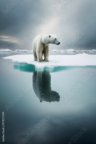 Isolation and Vulnerability in the Arctic  Capturing a Lone Polar Bear on a Melting Ice Floe with Telephoto Lens in Conservation-Themed Photography