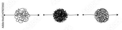 Chaotic line with arrow on the finish and circle on the begining