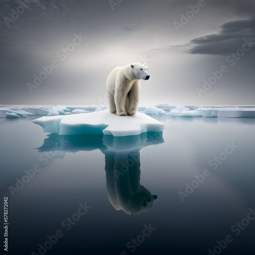 Isolation and Vulnerability in the Arctic  Capturing a Lone Polar Bear on a Melting Ice Floe with Telephoto Lens in Conservation-Themed Photography