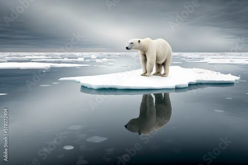 Isolation and Vulnerability in the Arctic  Capturing a Lone Polar Bear on a Melting Ice Floe with Telephoto Lens in Conservation-Themed Photography