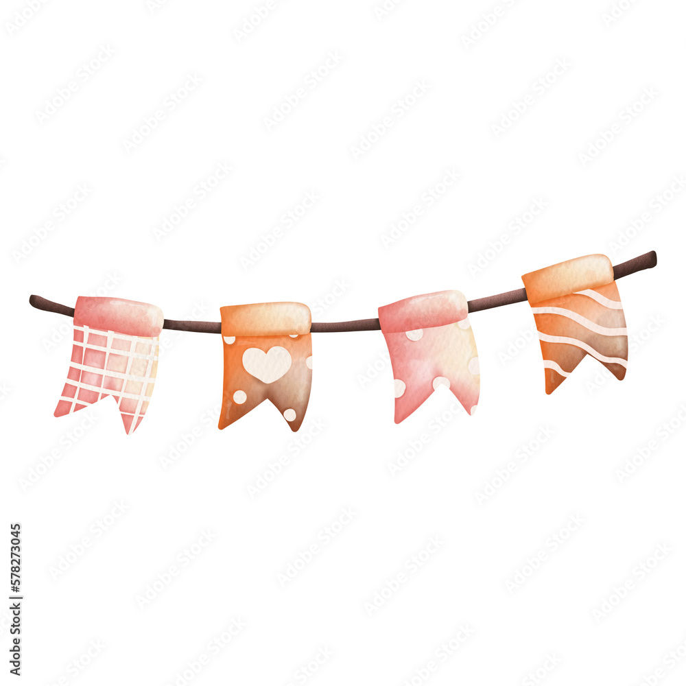 Party triangle flags, Spring Season illustration Element Party triangle flags, Spring Season illustration Element