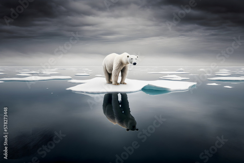 Isolation and Vulnerability in the Arctic  Capturing a Lone Polar Bear on a Melting Ice Floe with Telephoto Lens in Conservation-Themed Photography