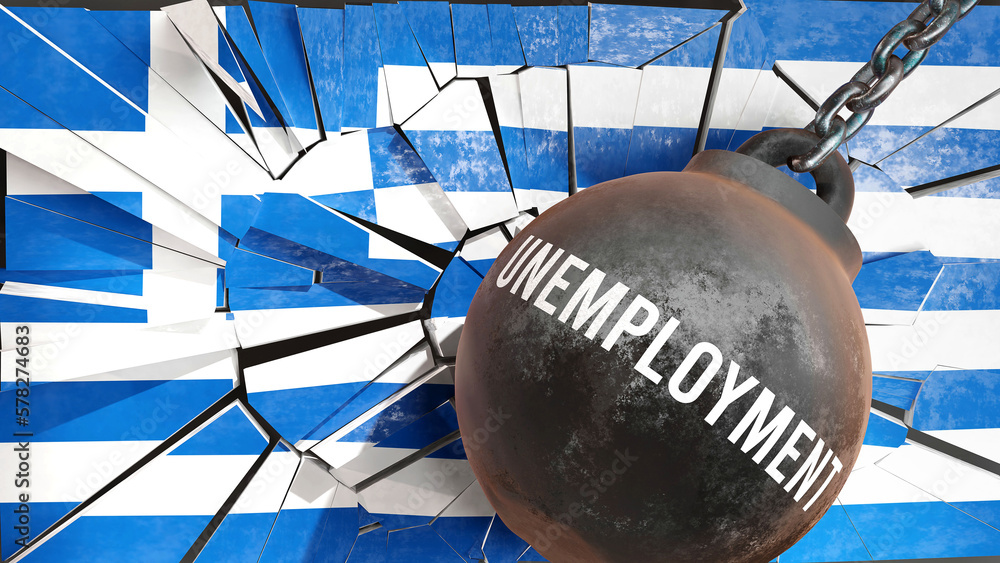 Unemployment and Greece, destroying economy and ruining the nation. Unemployment wrecking the