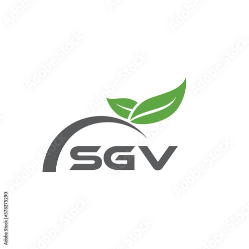 SGV letter nature logo design on white background. SGV creative initials letter leaf logo concept. SGV letter design. 