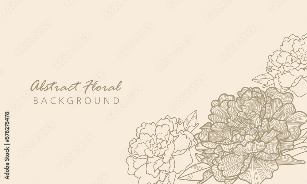 line art background with roses