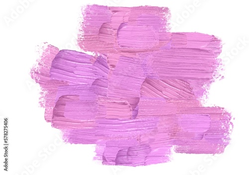 Abstract background from pink and lilac brush strokes isolated on white, digital illustration.