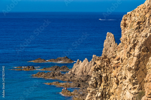 Las Sirenas Reef, Cala de las Sirenas, Cabo de Gata-Níjar Natural Park, UNESCO Biosphere Reserve, Hot Desert Climate Region, Almería, Andalucía, Spain, Europe