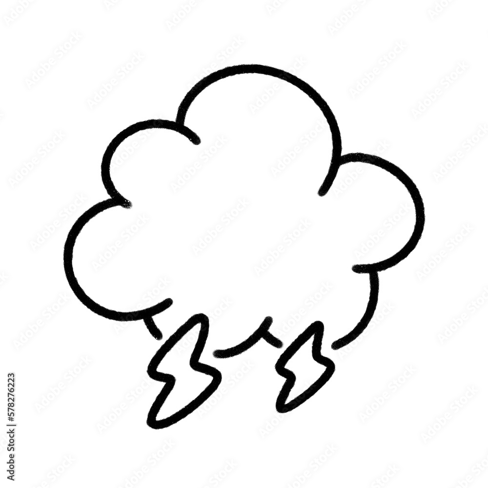 Lightning thunderstorm cloud weather thin line icon. Lightning thunderstorm cloud weather thin line icon.