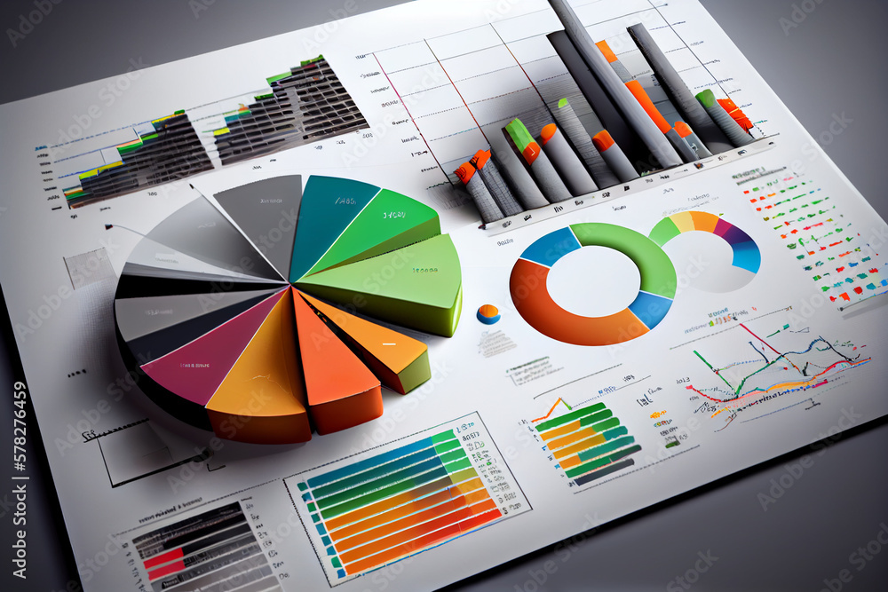 Business still-life with diagrams, charts and numbers. Stock ...