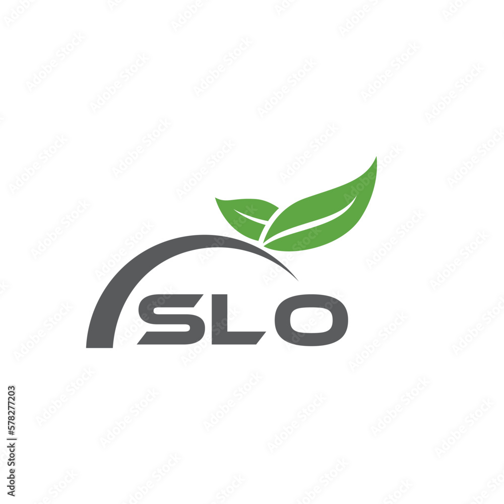Fototapeta premium SLO letter nature logo design on white background. SLO creative initials letter leaf logo concept. SLO letter design. 