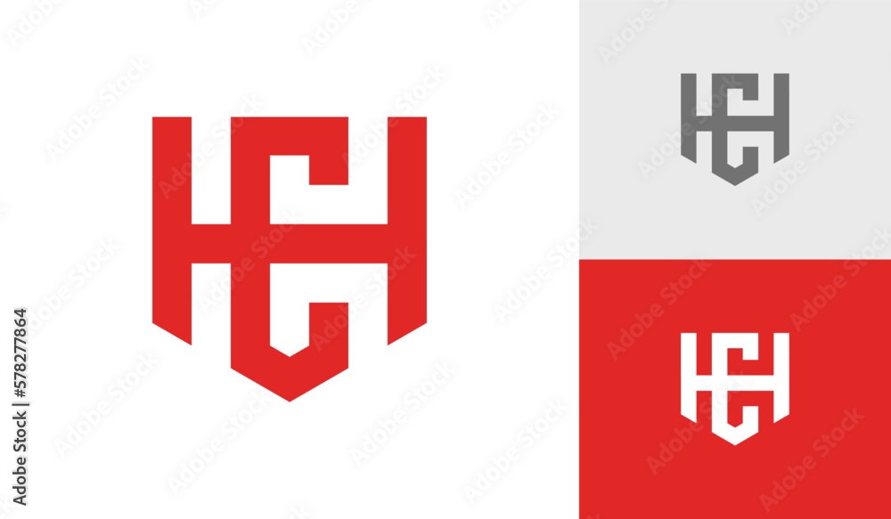 Letter HC or CH monogram logo design vector