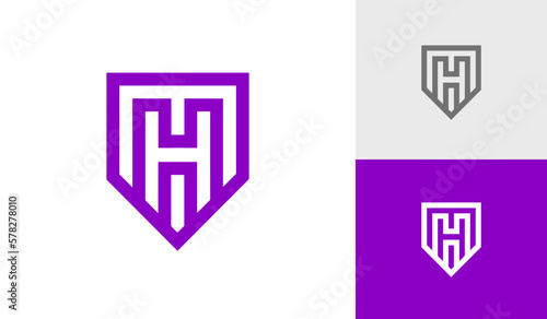 Letter MH or HM monogram logo design vector