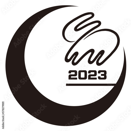 家紋風デザイン / ウサギ2023正月
