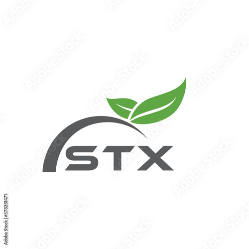 STX letter nature logo design on white background. STX creative initials letter leaf logo concept. STX letter design. 