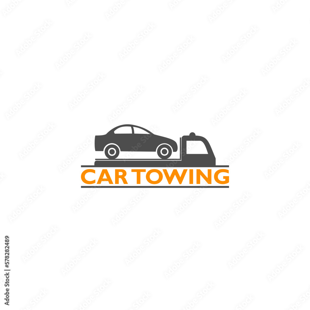 Obraz premium Towing truck evacuation service icon logo isolated on white background