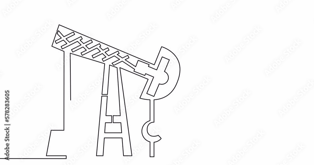 Self drawing line animation Oil pump with dollar Oil industry continuous one single line drawn concept video Self drawing line animation Oil pump with dollar Oil industry continuous one single line drawn concept video