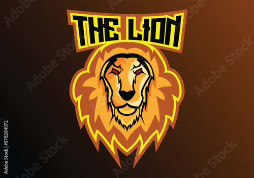 lion head mascot logo design