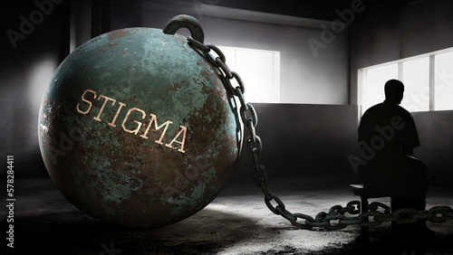 Stigma and intimate, silent and lonely suffering human soul. Separated from the world in it's own pain and alienation.,3d illustration