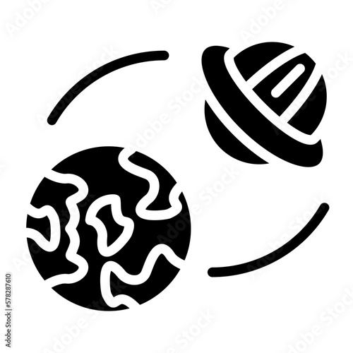 Vector Design UFO Earth Icon Style