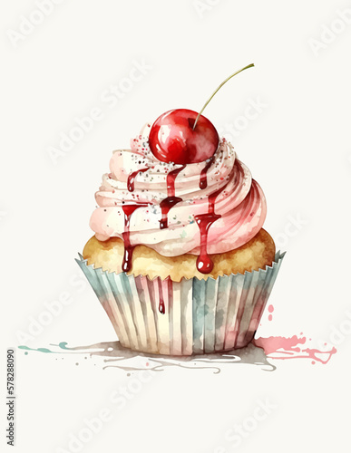 cupcake with cherry