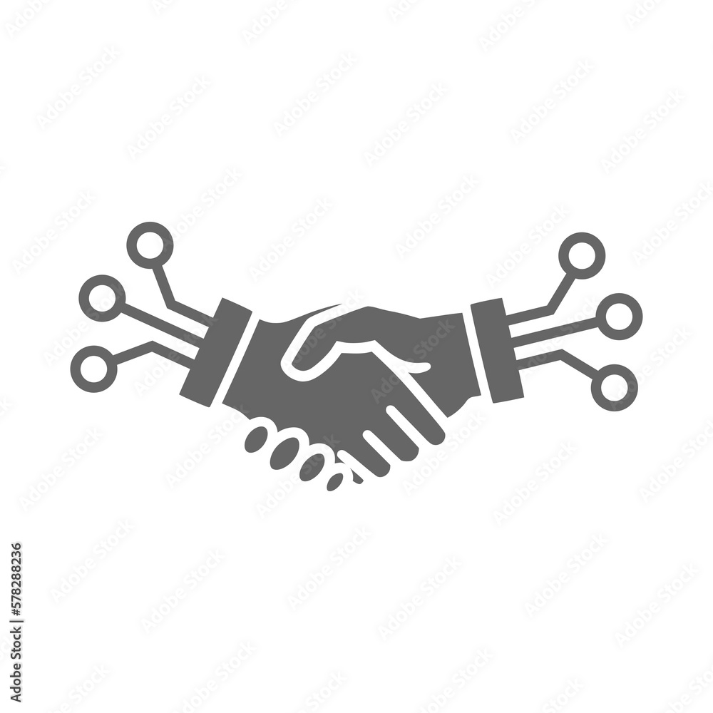 Handshake icon isolated on transparent background