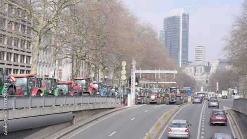 Farmers protesting against the Flemish government's measures to cut down nitrogen emissions - Brussels, Belgium - March 03 2023 photo