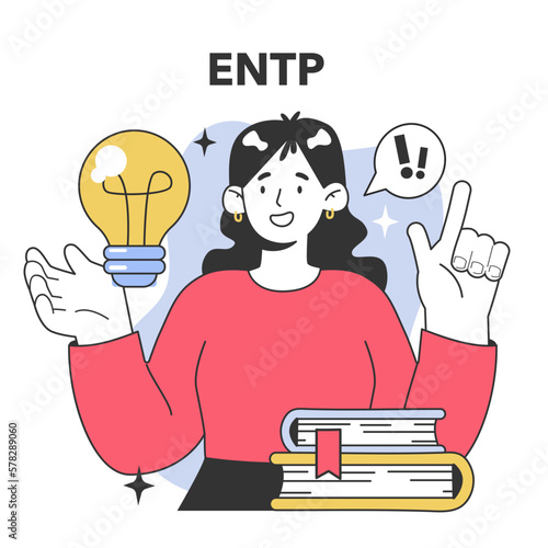 ENTP MBTI type. Character with a extraverted, intuitive, thinking,