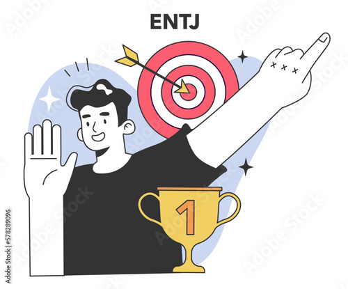 ENTJ MBTI type. Character with the Extraverted, Intuitive, Thinking
