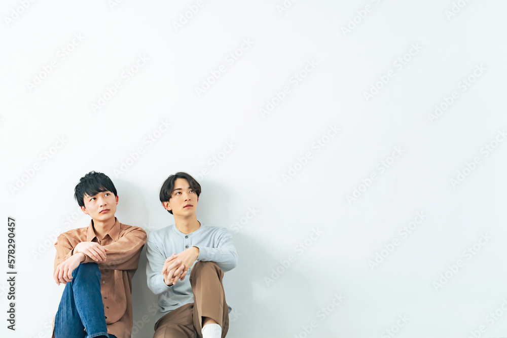 Fototapeta premium 若い男性二人のポートレート