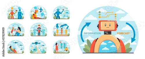 Artificial intelligence set. Self-learning computing system. Deep machine