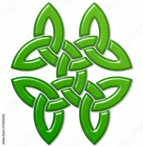 Celtic style symbol, Irish green. Symbol made with Celtic knots to use in designs for St. Patrick's Day.