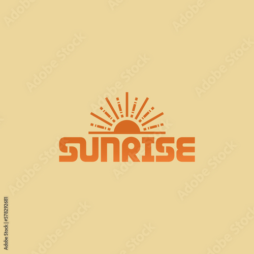 Cool and aesthetic sunrise icon template logo