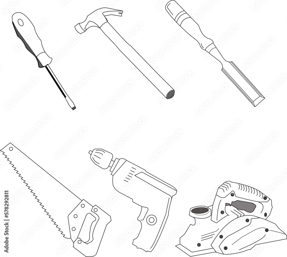 wood work tools vector illustration wood work tools vector illustration