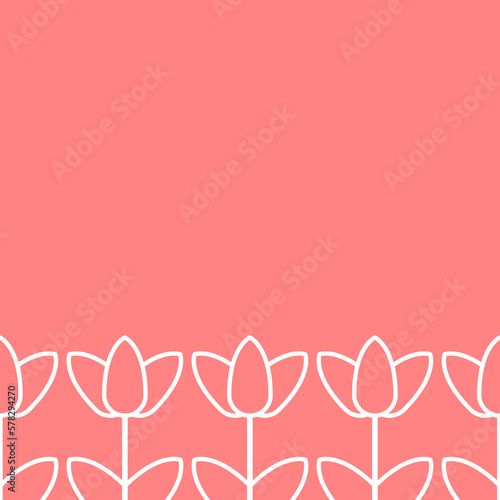 Painted flowers with lines on the background
