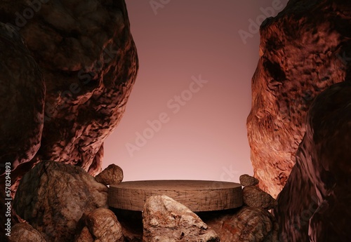 podium red rock in the desert photo