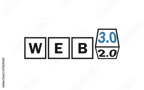 Web 3.0 advanced internet technology icon. Web 3.0 internet vector icon. Suitable for applications or web pages. Illustration of the new blockchain technology of the future in the Internet 3.0