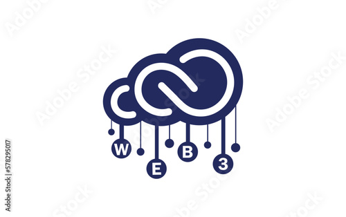 Web 3.0 advanced internet technology icon. Web 3.0 internet vector icon. Suitable for applications or web pages. Illustration of the new blockchain technology of the future in the Internet 3.0