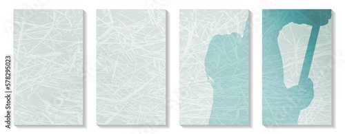 The figure of a hockey player in motion on a blue ice background