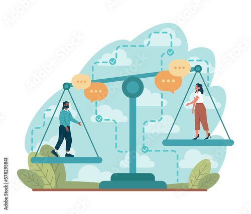 Gender inequality. Women social imparity problem. Bias and sexism
