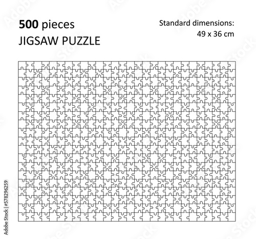 Jigsaw puzzle 500 pieces blank template