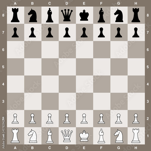 Foto Vector chess board start positions