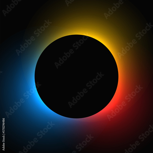 Circle illuminate light frame with color gradient