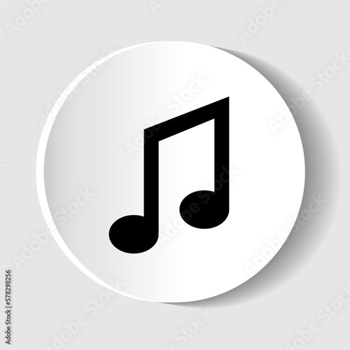 Music vector icon, flat design vector illustration for webdesign and mobile applications