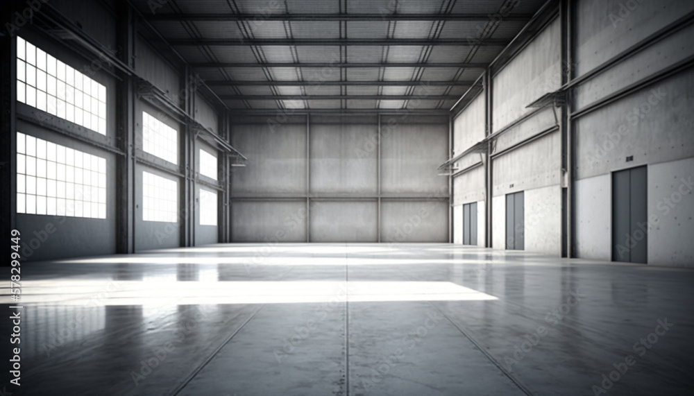 Modern warehousing, empty storage. commercial architecture. Generative Ai #3 Modern warehousing, empty storage. commercial architecture. Generative Ai #3